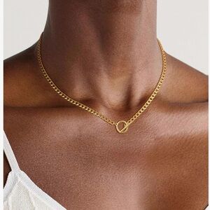 Gold Layered Curb Chain Necklace with Toggle